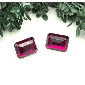 Vintage Purple resin gem Clip-On Earrings
